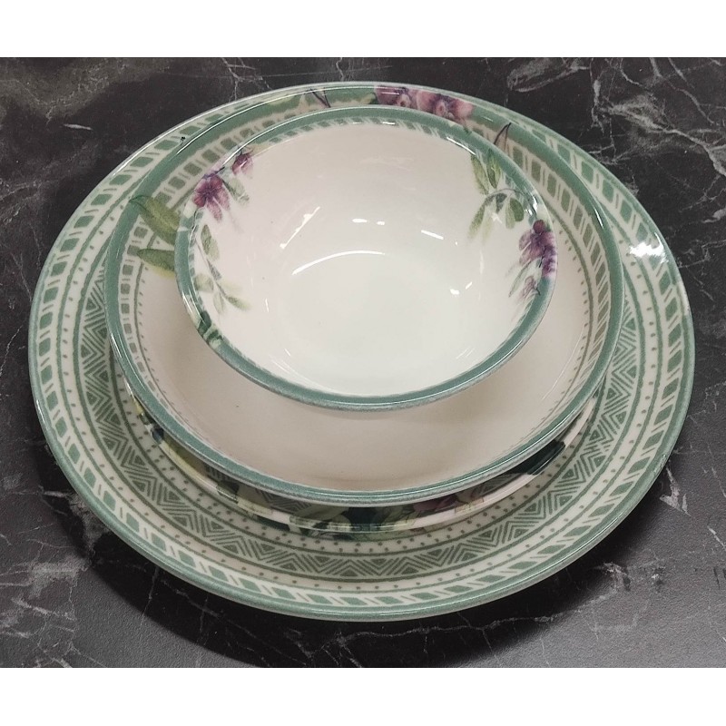 Porselen desenli lüks yemek takımı 24 parça set 4024