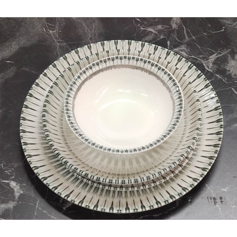 Porselen desenli lüks yemek takımı 24 parça set 4035