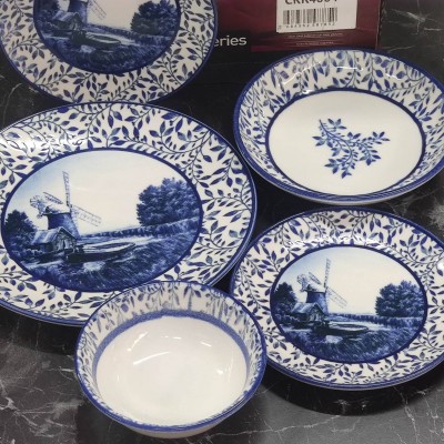 Porselen desenli lüks yemek takımı 24 parça set 4064