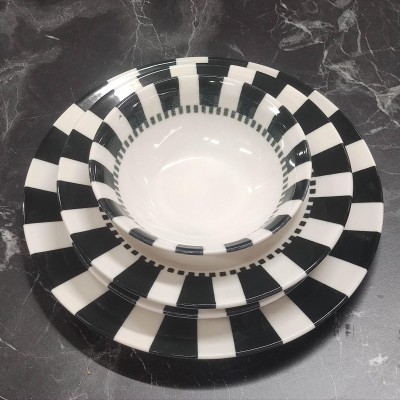 Porselen desenli lüks yemek takımı 24 parça set 4161