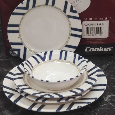 Porselen desenli lüks yemek takımı 24 parça set 4163