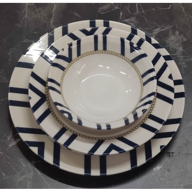 Porselen desenli lüks yemek takımı 24 parça set 4163