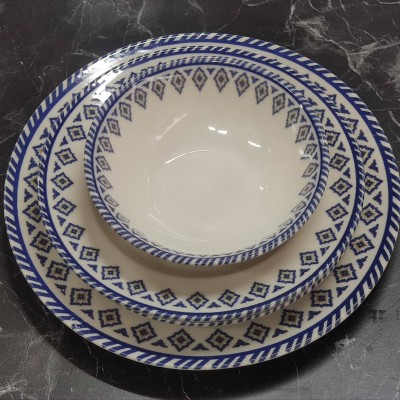 Porselen desenli lüks yemek takımı 24 parça set 4164