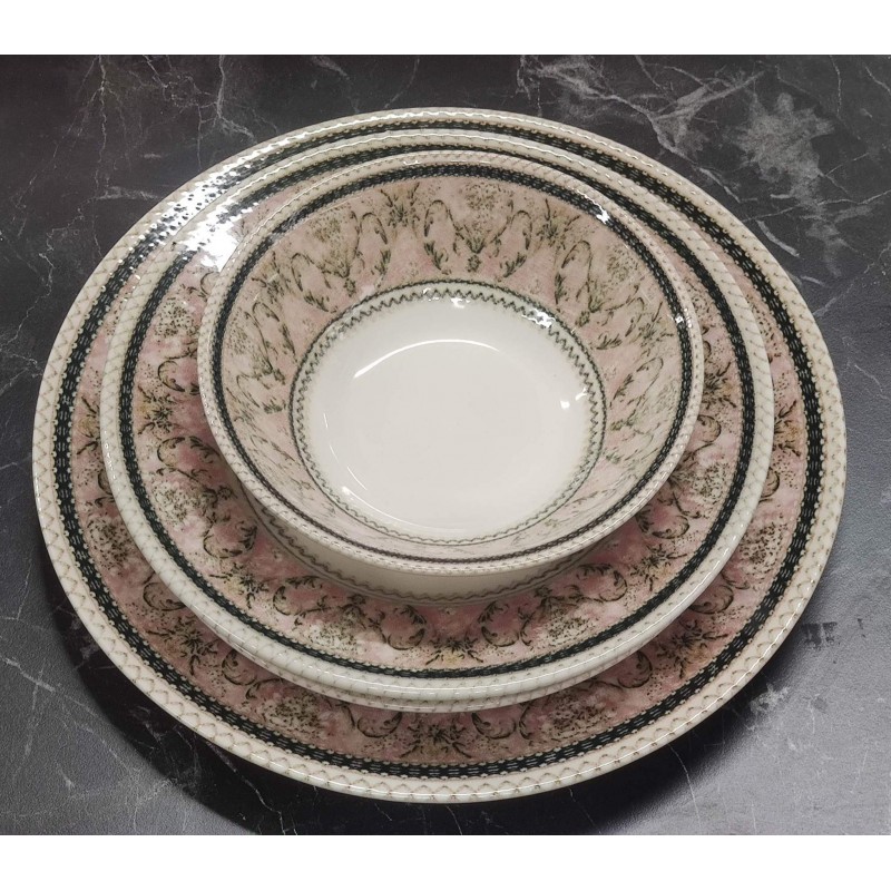 Porselen desenli lüks yemek takımı 24 parça set 4165