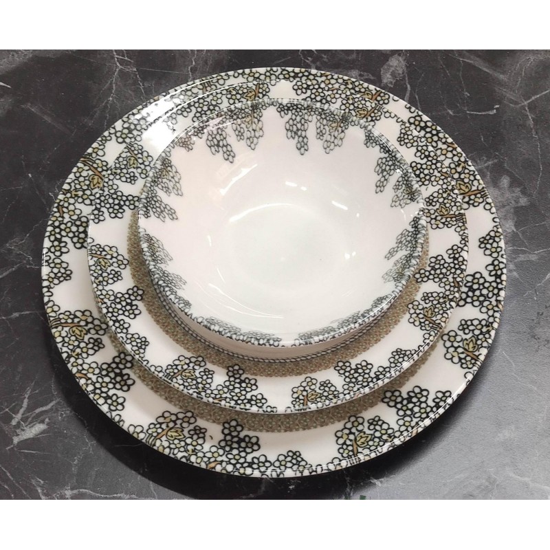 Porselen desenli lüks yemek takımı 24 parça set 4167