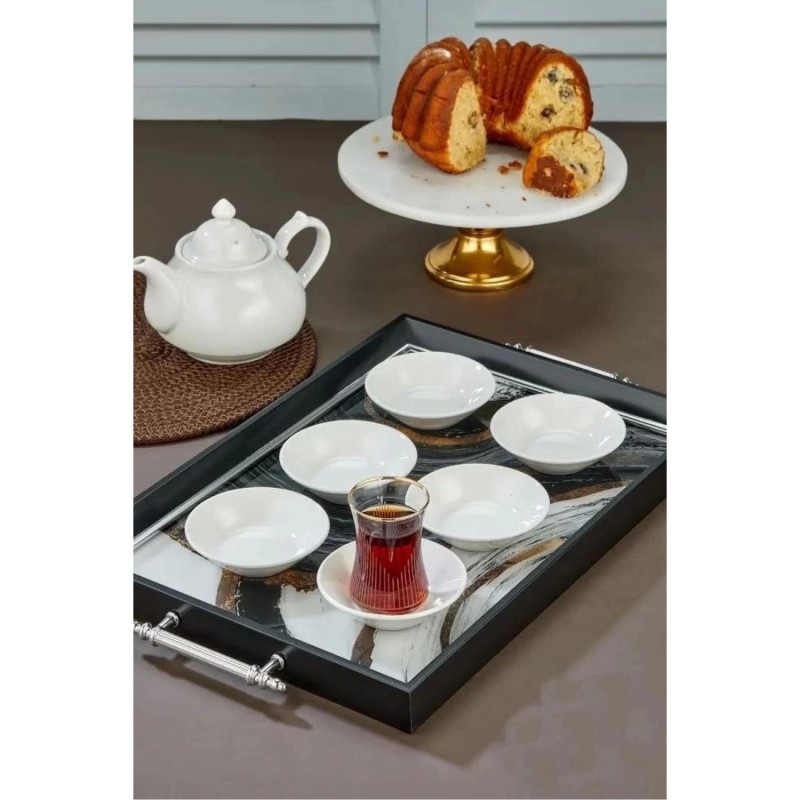 porselen çay tabağı sade beyaz kahveci