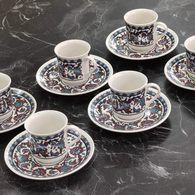 Porselen Kahve Takımı Topkapı 12 Parça
