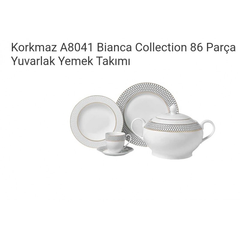Korkmaz Bıanca Collectıon 86 Parça 12 Kişilik Yemek Takımı A8041