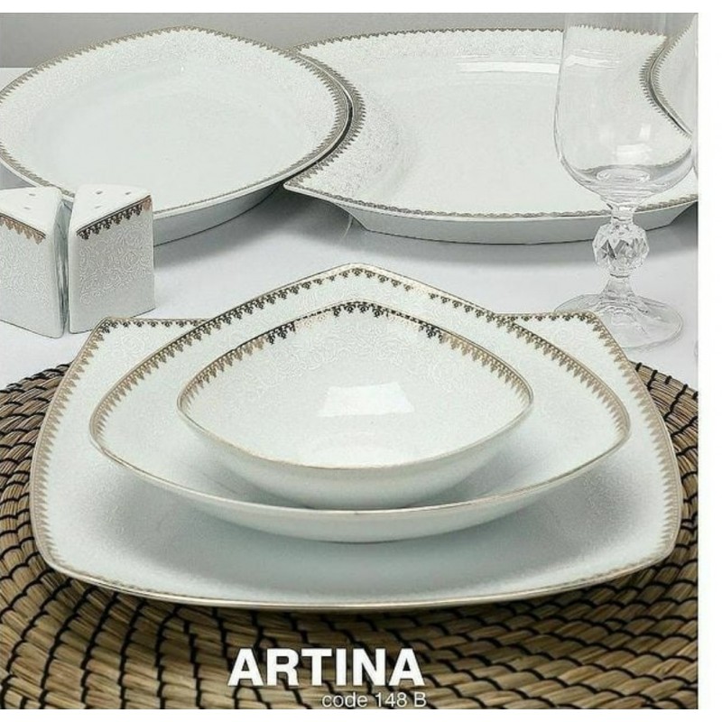 Porselen kare yemek takımı çeyizlik artına