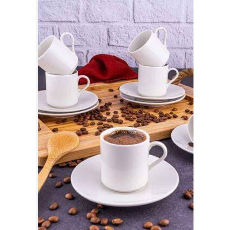 Porselen Kahve Fincanı Otel Tipi Düz 6 kişilik