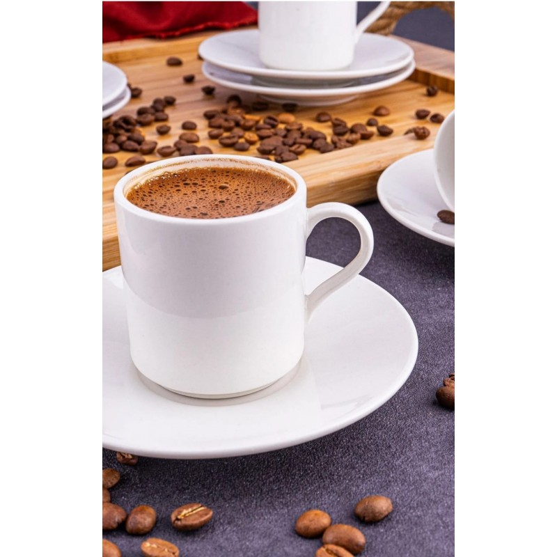 Porselen Kahve Fincanı Otel Tipi Düz 6 kişilik