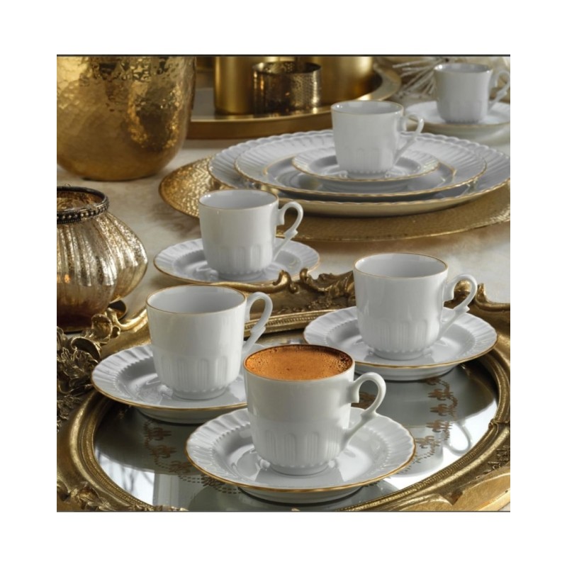 Kütahya Porselen Sedef Yaldızlı neskafe çay Fincan Takımı Seti 6 Kişilik Kütahya Porselen Sedef Yaldızlı neskafe çay Fincan Takımı Seti 6 Kişilik