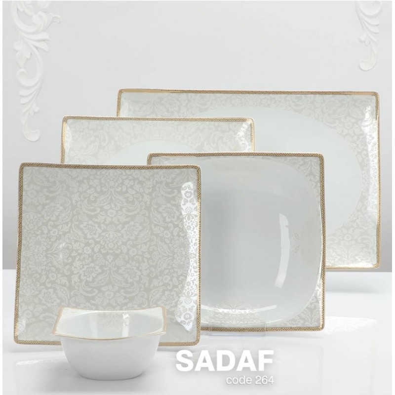 Porselen kare yemek takımı çeyizlik sadaf