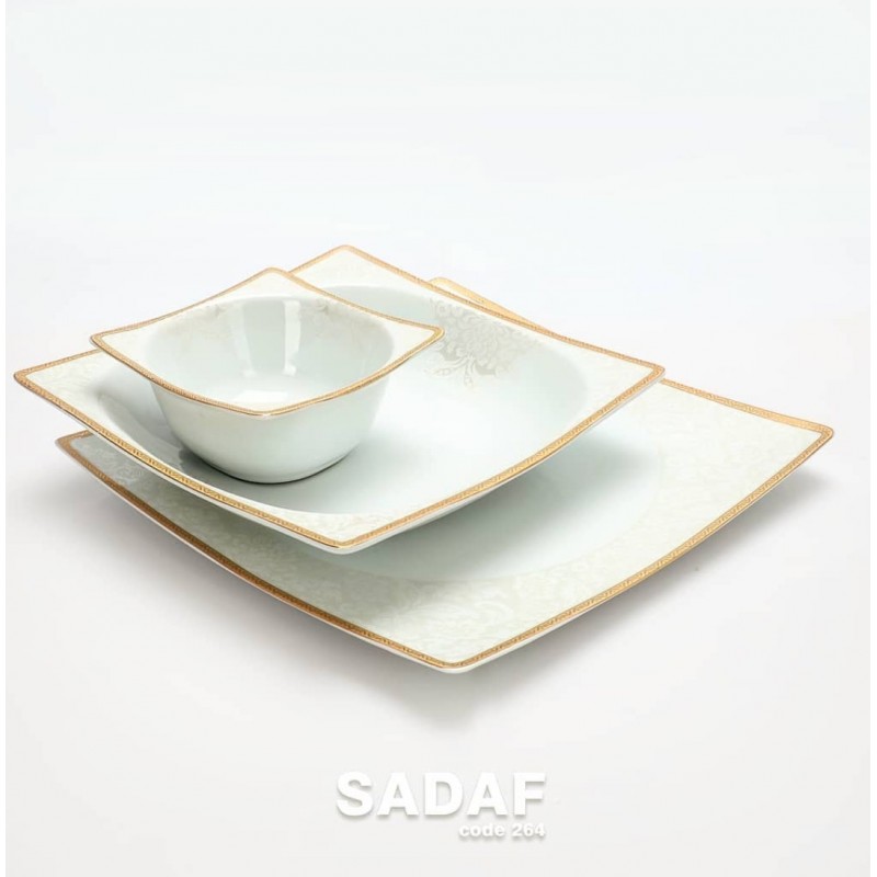 Porselen kare yemek takımı çeyizlik sadaf