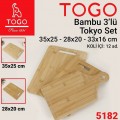 Kesme Tahtası ahşap togo 3lü set