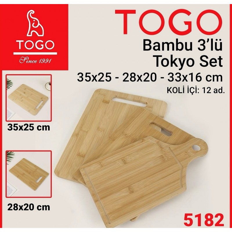 Kesme Tahtası ahşap togo 3lü set
