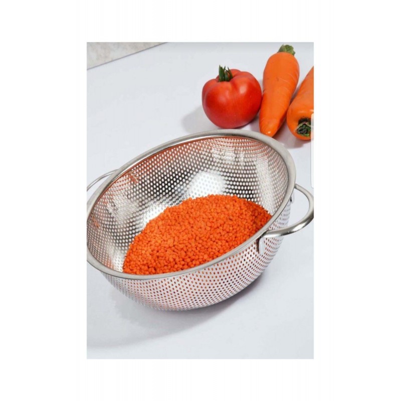 paslanmaz delikli süzgeç makarna süzgeç 26cm