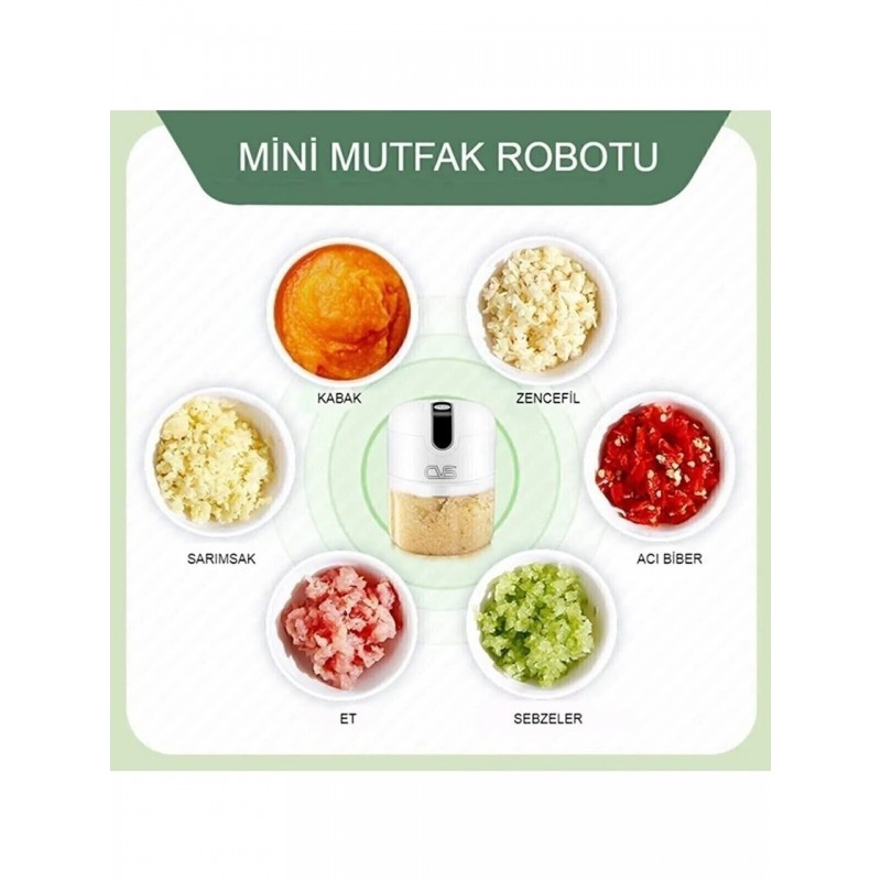 CVS DN 3559 Kablosuz Şarjlı Gıda Doğrayıcı 3 Paslanmaz Çelik Bıçak CVS DN 3559 Kablosuz Şarjlı Gıda Doğrayıcı 3 Paslanmaz Çelik Bıçak