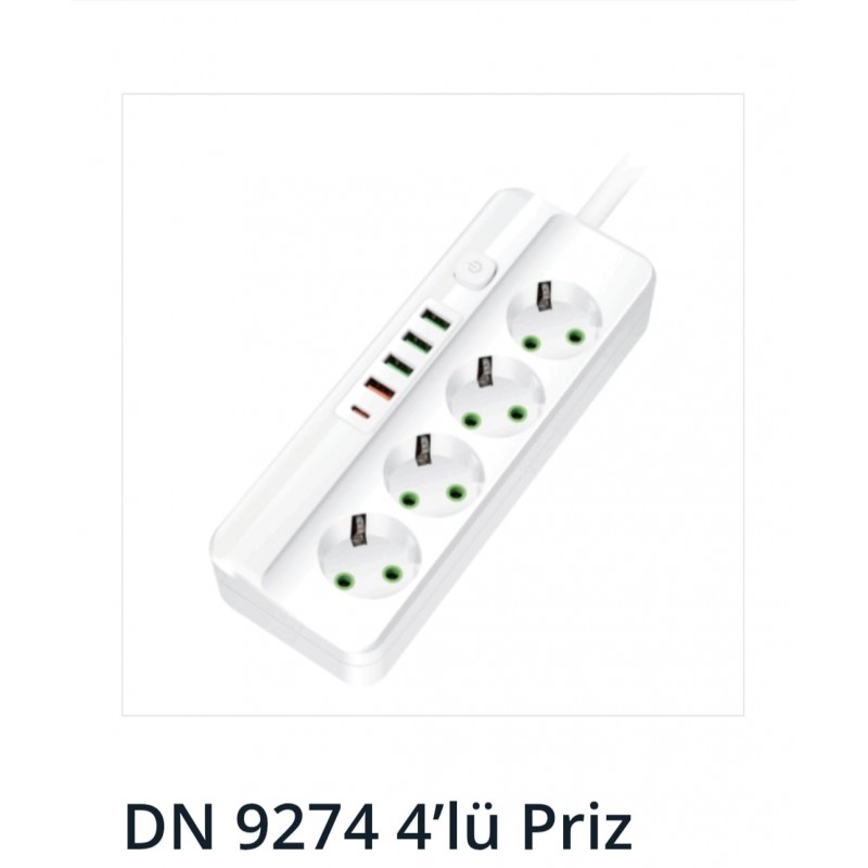 CVS Dn 9274 Akım Korumalı 4lü Priz 5li Usb Priz