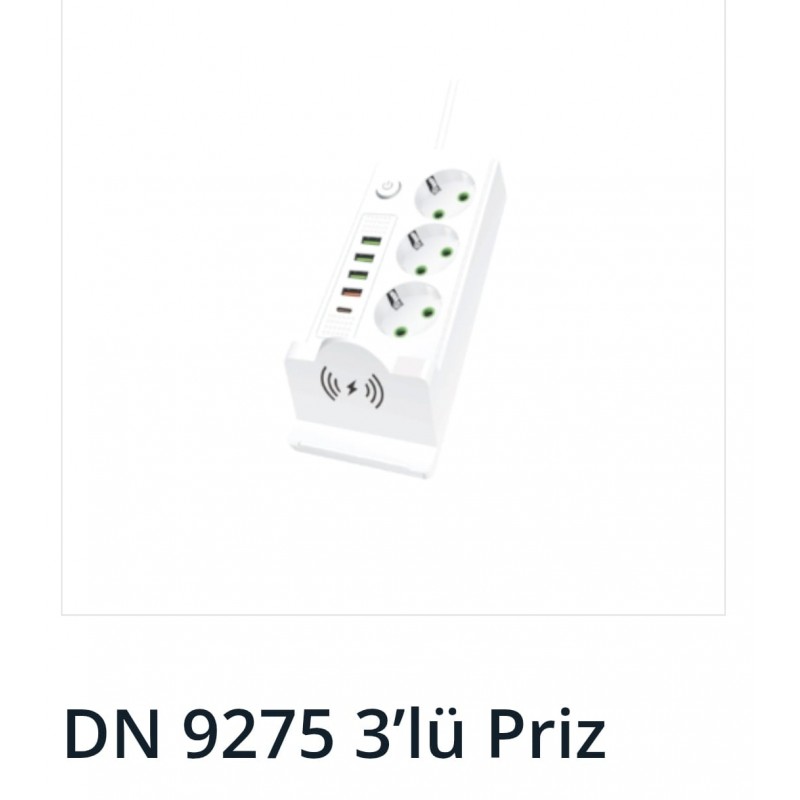 CVS Dn 9275 Akım Korumalı 3lü Kablosuz Şarjlı Priz CVS Dn 9275 Akım Korumalı 3lü Kablosuz Şarjlı Priz