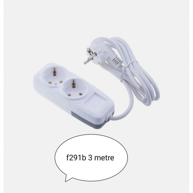 Fiş Priz 2li grup 3 metre lara serisi 9218 f291B