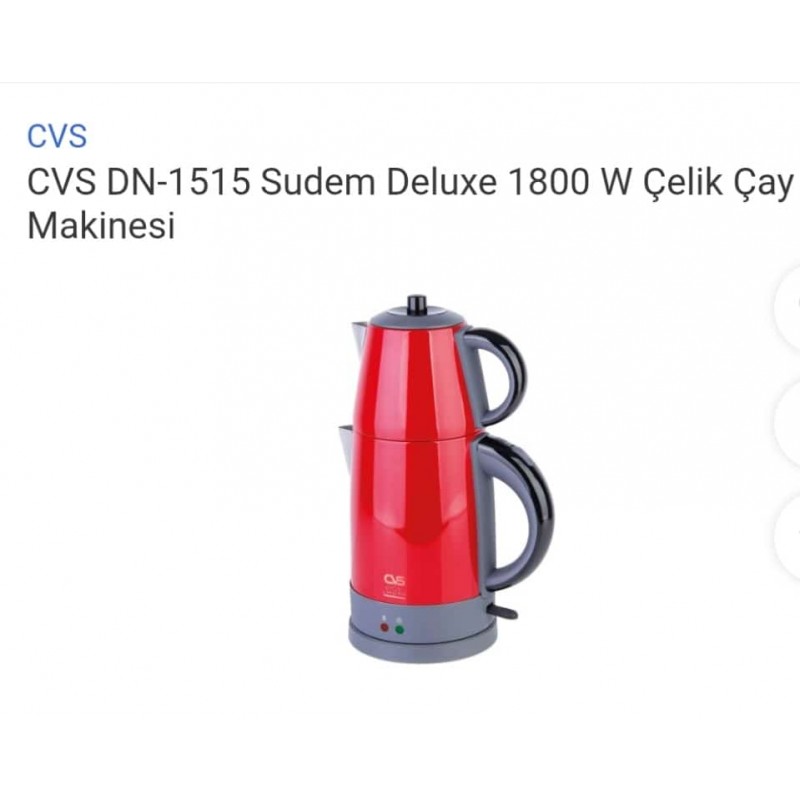 Cvs Dn 1515 sudem deluxe Inox Elektrikli cay Makinesi kırmızı