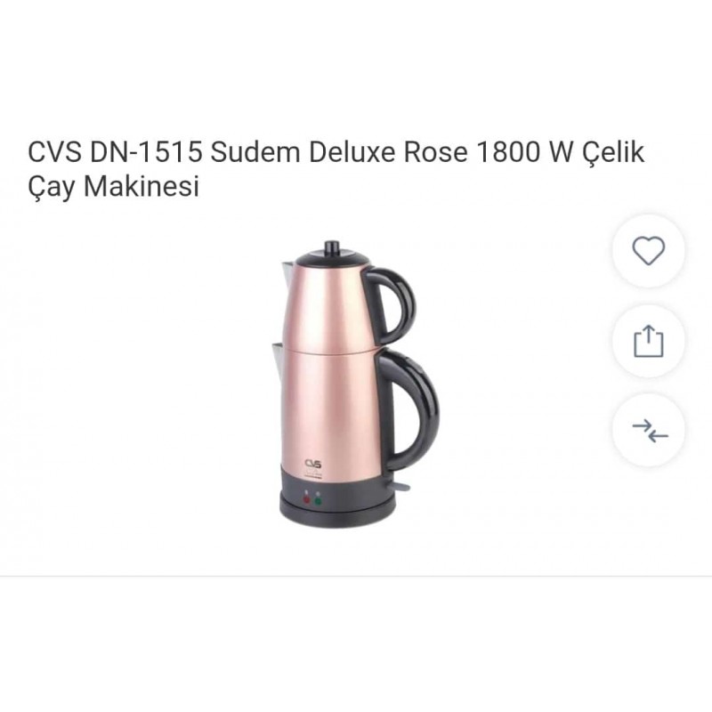 Cvs Dn 1515 sudem deluxe Inox Elektrikli cay Makinesi rosegold