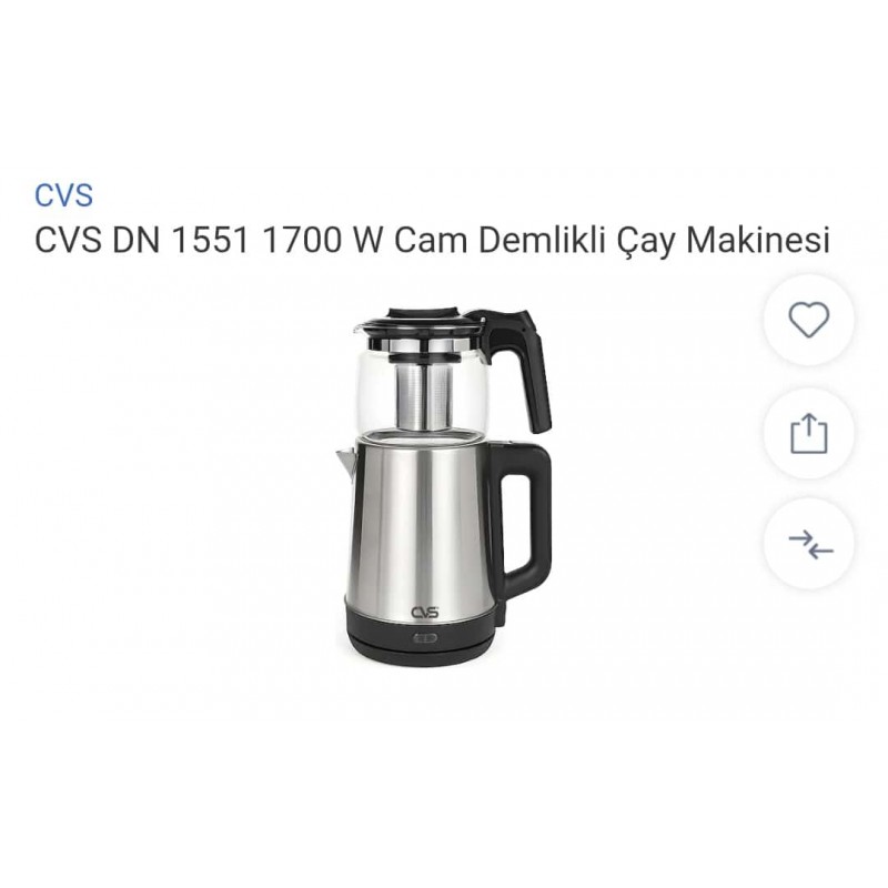 Cvs Dn 1551 Electric Tea Maker Elektrikli cay Makinesi Cvs Dn 1551 Electric Tea Maker Elektrikli cay Makinesi