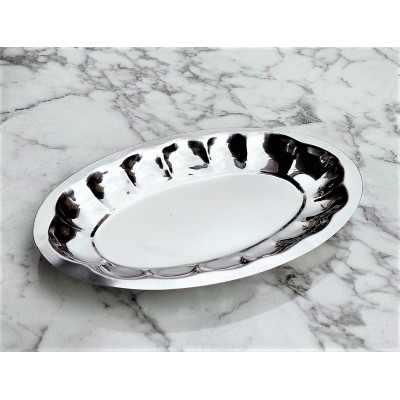 Dilimli Kayık Oval Servis Sunum Salata Izgara Barbekü Çerez Tabağı 34CM