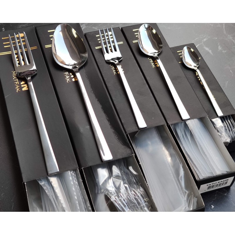 Kaliteli ve Şık 2,5 mm Çelik Çatal Kaşık Takımı Sofranız için 60parça set