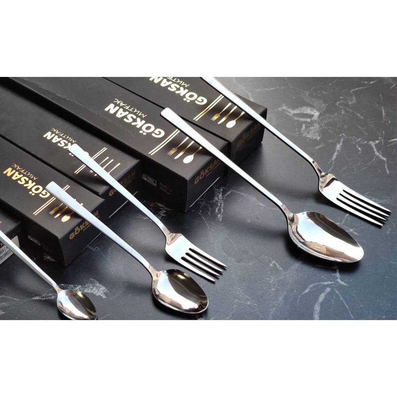 Kaliteli ve Şık 2,5 mm Çelik Çatal Kaşık Takımı Sofranız için 60parça set