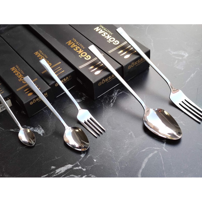 Kaliteli ve Şık 2,5 mm Çelik Çatal Kaşık Takımı Sofranız için 60parça set