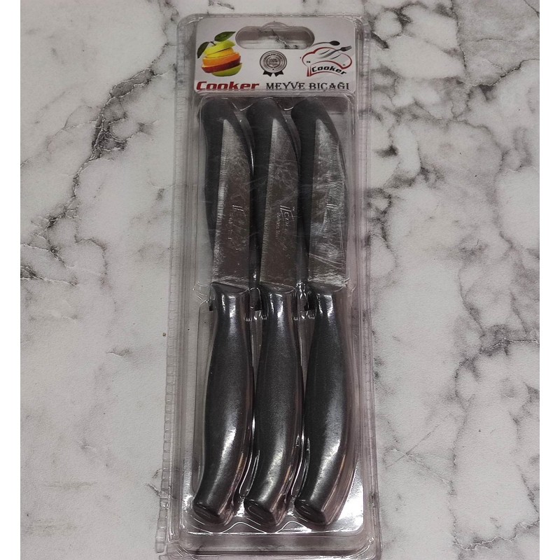 meyve bıçağı 6lı cooker gri