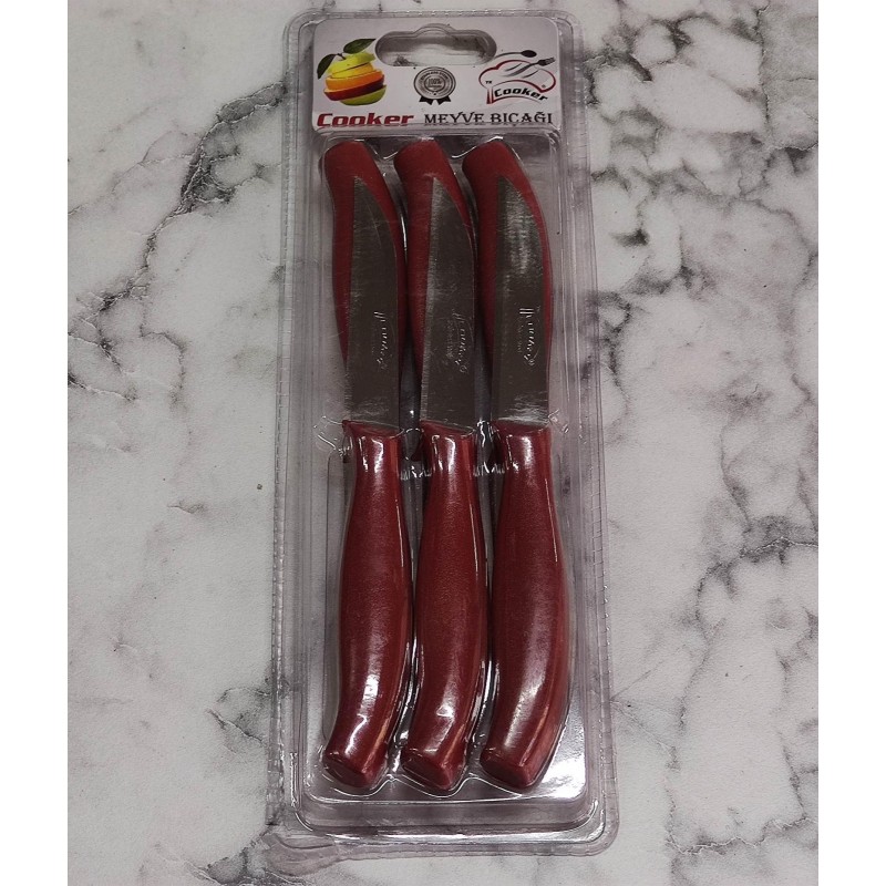 meyve bıçağı 6lı cooker kırmızı
