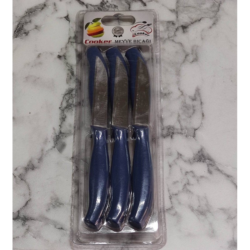 meyve bıçağı 6lı cooker mavi