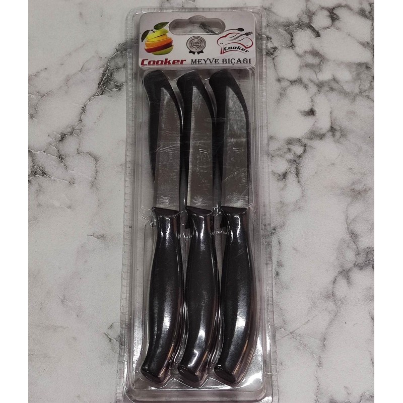 meyve bıçağı 6lı cooker siyah