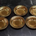 Altın Renk Metal Çay Tabağı Seti Şık ve Dayanıklı 6lı 12 cm
