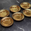 Altın Renk Metal Çay Tabağı Seti Şık ve Dayanıklı 6lı 12 cm