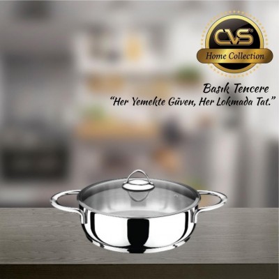 CVS 22 cm Basık Pilavlık Tencere 18/10 süper kalite
