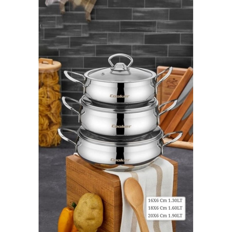 Cooker Paslanmaz Çelik Lara Sahan Seti