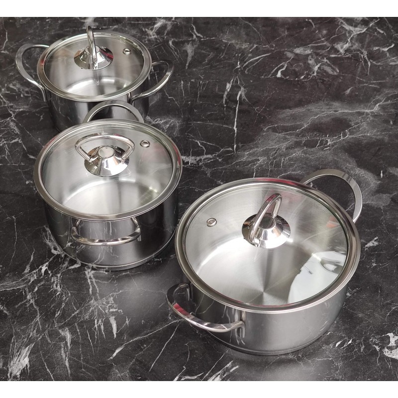 Çelik Minik Tencere 3lü Set 12 cm 14 cm 16 cm