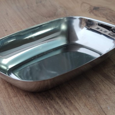 çelik salata kare kayık tabak 12cm