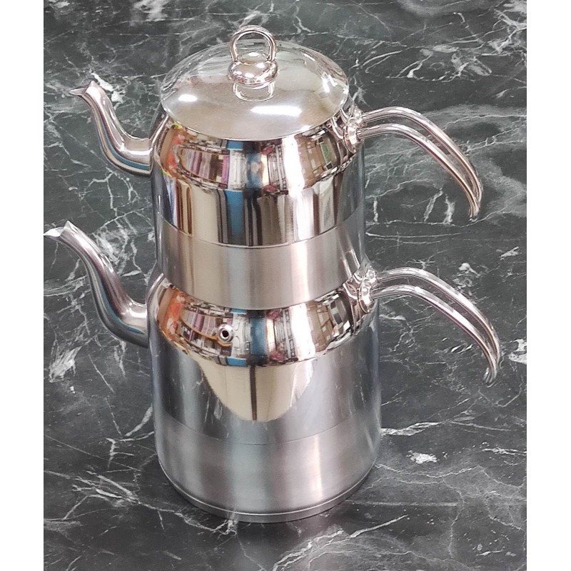 çelik jumbo boy çaydanlık metal saplı