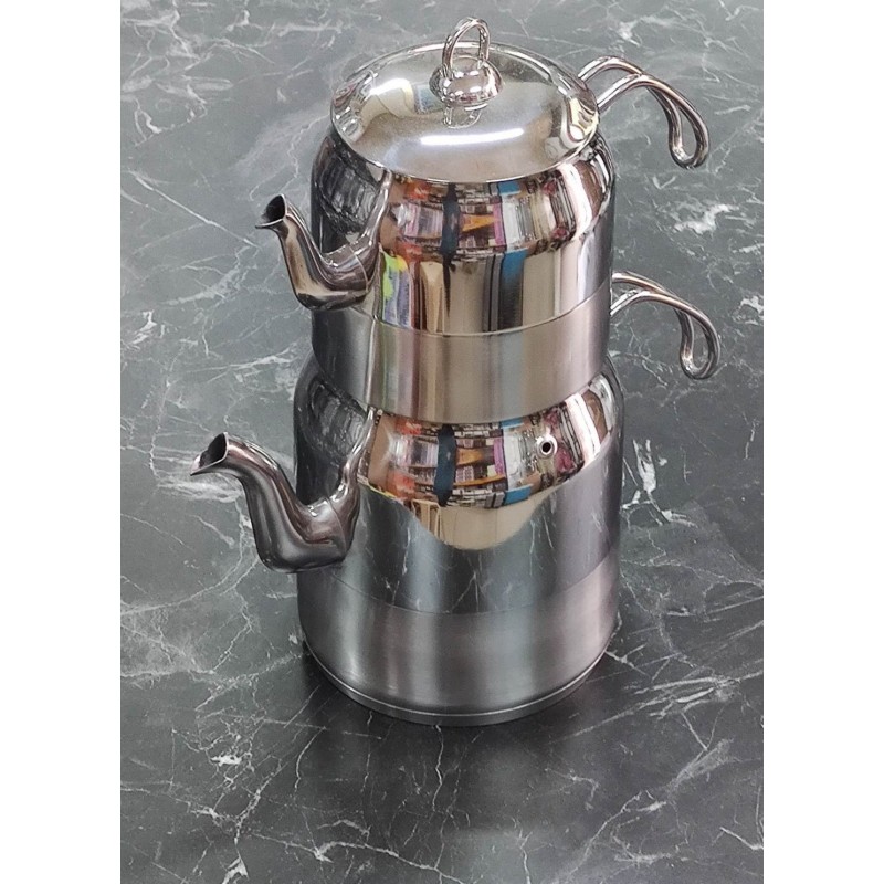 çelik jumbo boy çaydanlık metal saplı