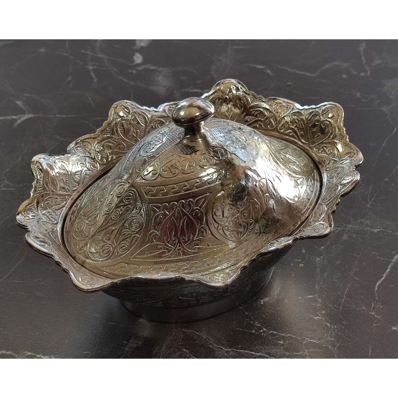 Şekerlik gümüş oval 