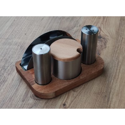 Kafe restaurant tuzluk biberlik baharatlık peçetelik seti 123