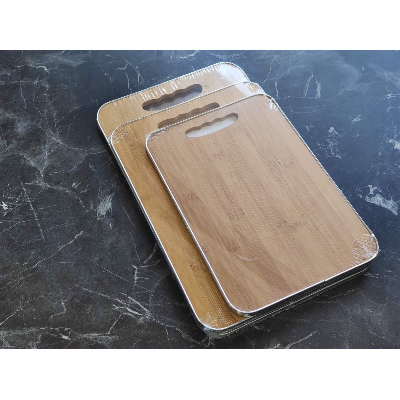 Kesme Tahtası ahşap togo 3lü set gümüş