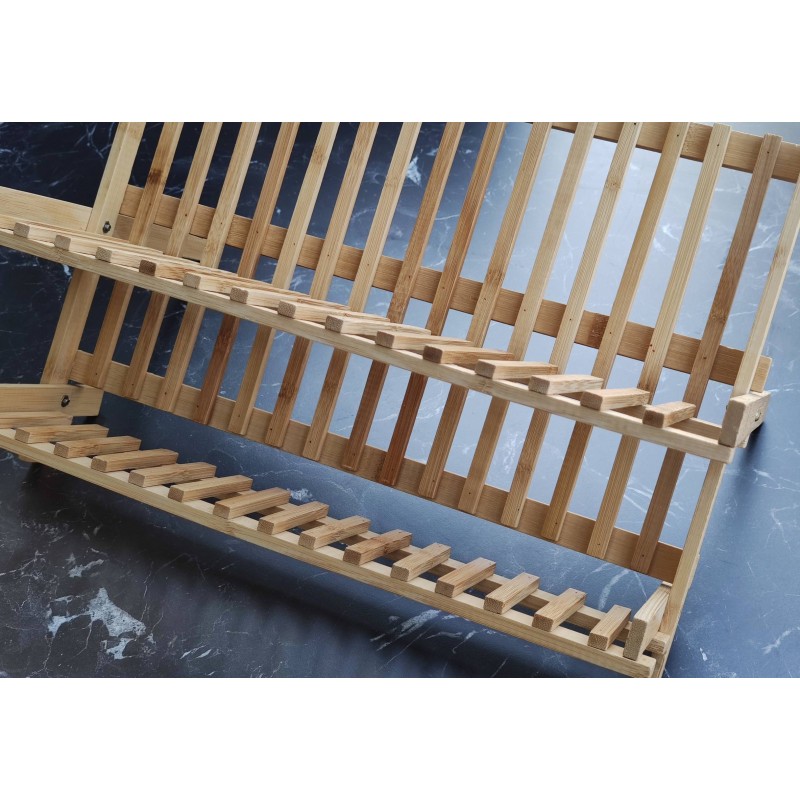 Çok Amaçlı Ahşap Bambu Tabaklık ve Bulaşık Düzenleyici Estetik ve Dayanıklı