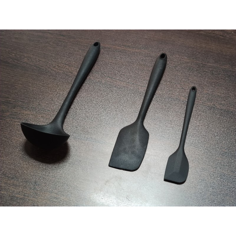 Cooker Silikon Kepçe seti siyah Cooker Silikon Kepçe seti siyah