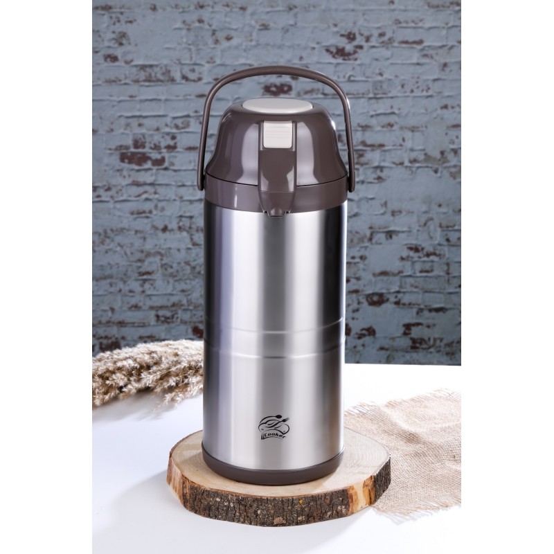 Termos Çelik 4,5lt pompalı tip gri